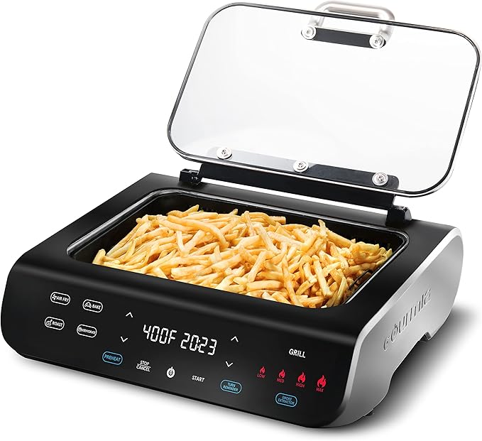 Gourmia Smokeless Indoor Grill & Air Fryer raclette grill with Smoke Extracting Technology