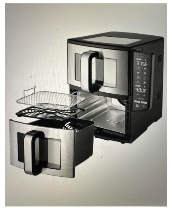 Gourmia (GAF1190) Double Decker Dual Basket Air Fryer 11QT – Extra Large Capacity,