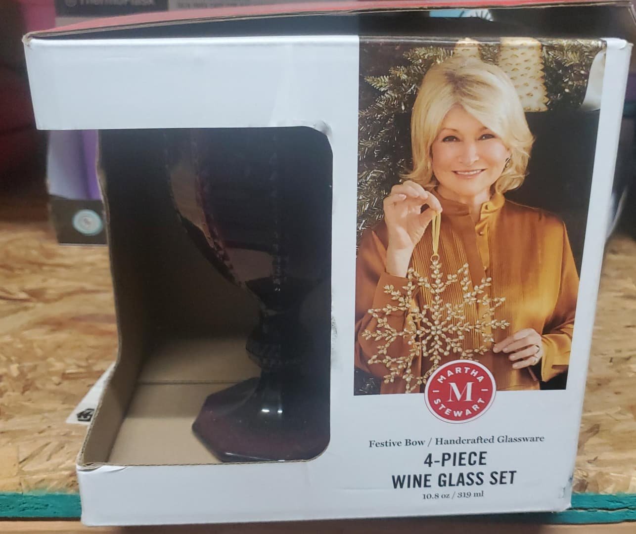 Martha Stewart Festive Bow 2-pc. Wine Glass Set