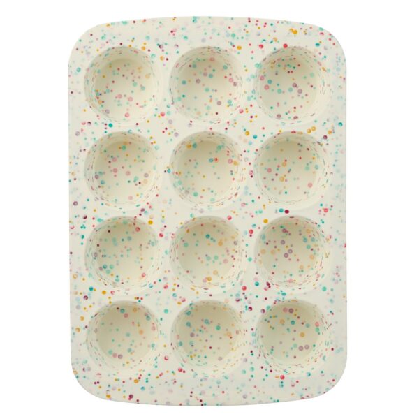 Trudeau 12-Cup Silicone Muffin Pan – Non-Stick Baking Tray (Minor Damage)