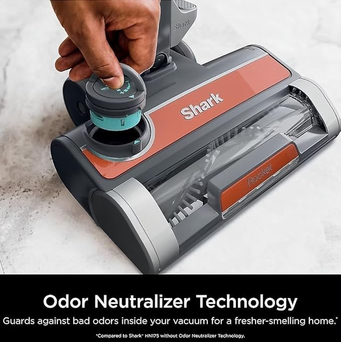SHARK HN175 Rocket Pro Corded Stick Vacuum with Odor Neutralizer Technology, Removable Hand Vacuum, Advanced Swivel Steering, XL Cup, LED Headlights, Perfect for Pets, Orange (Renewed) - Image 6