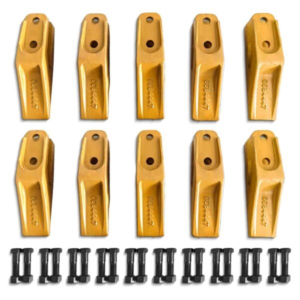 Ecdtrans 6684447 Trenching Bucket Teeth Skid Steer Backhoe Bolt on Tooth with Bolt and Nuts Excavator Bucket Teeth Accessories(10 Pcs)