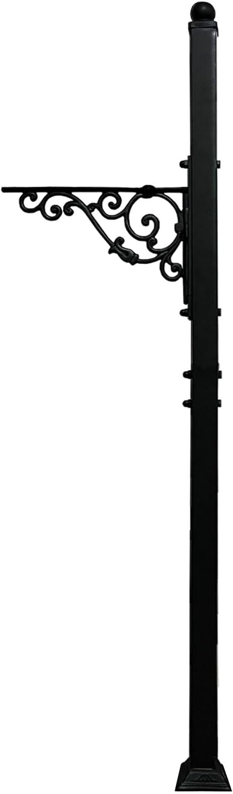 40.2-53 H Heavy Duty Outdoor Mailbox Post, Steel Mailbox Stand, Mounting Stand for Concrete