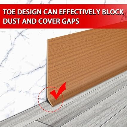 Vinyl Wall Base Baseboard Molding Trim 4" Flexible Self Adhesive Rubber Wall Base Moulding Trim Peel and Stick Design, 4 Inch x 100 Feet, Yellow Wood - Image 6