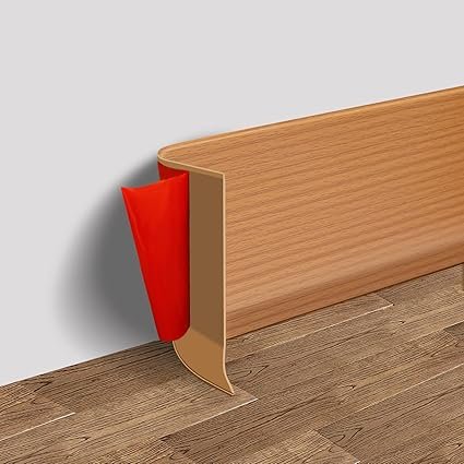 Vinyl Wall Base Baseboard Molding Trim 4" Flexible Self Adhesive Rubber Wall Base Moulding Trim Peel and Stick Design, 4 Inch x 100 Feet, Yellow Wood