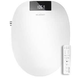 WLJBIDET Bidet Toilet Seat with Remote Control, Electronic Heated Bidet Seat with Adjustable Warm Water and Pressure, Warm Air Drying, Display Screen, Night Light, Slow Closed Toilet Lid, Elongated - Image 2