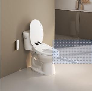WLJBIDET Bidet Toilet Seat with Remote Control, Electronic Heated Bidet Seat with Adjustable Warm Water and Pressure, Warm Air Drying, Display Screen, Night Light, Slow Closed Toilet Lid, Elongated - Image 3