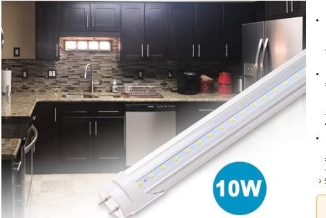 JESLED 2FT T8 LED Tube Light, 10W(24W Equiv.), 5000K Daylight, 1120LM, 24 Inch Type A+B LED Bulb, Plug & Play or Ballast Bypass, Double-Ended, F17T8 Fluorescent Replacement, Clear, 4 Pack, ETL - Image 4