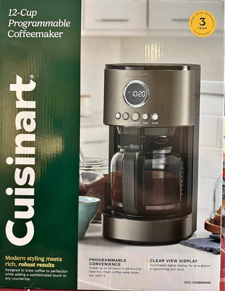 Cuisinart DCC-1220BKSWM 12-Cup Programmable Coffeemaker - Black Stainless Steel