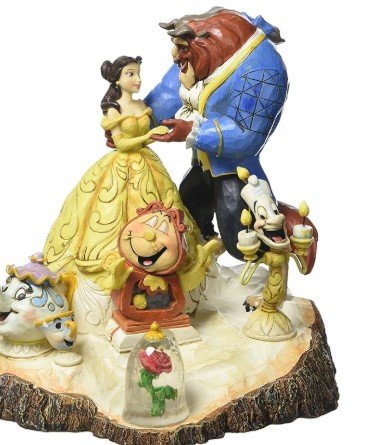 Disney Traditions by Jim Shore Beauty and the Beast Carved by Heart Stone Resin Figurine, 7.75”