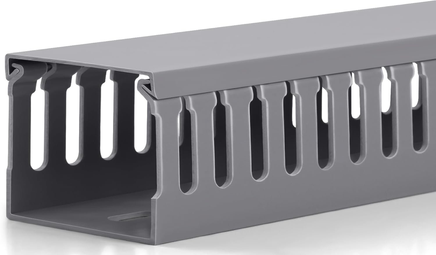 ZhiYo H2in x W2.4in Professional Server Rack Cable Management Raceway, 95in (4X L23.6in) Cable Raceway Kit, Electrically Safe PVC, Open Slot Wire Hider for Under Desk/Computer/Network Cords