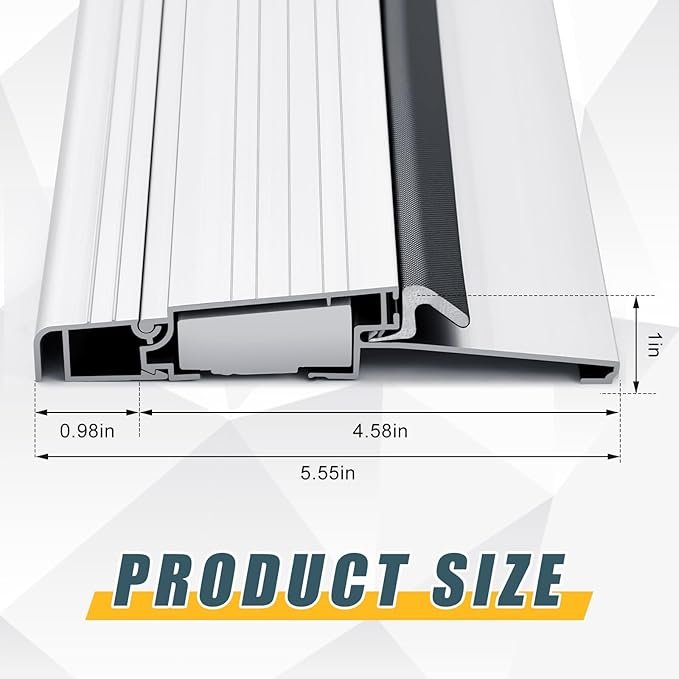 Blulu 36" Aluminum Exterior Door Threshold 5 5/8" Outdoor Swing Threshold Heavy Duty Adjustable Aluminum Door Sill Pan - Image 4