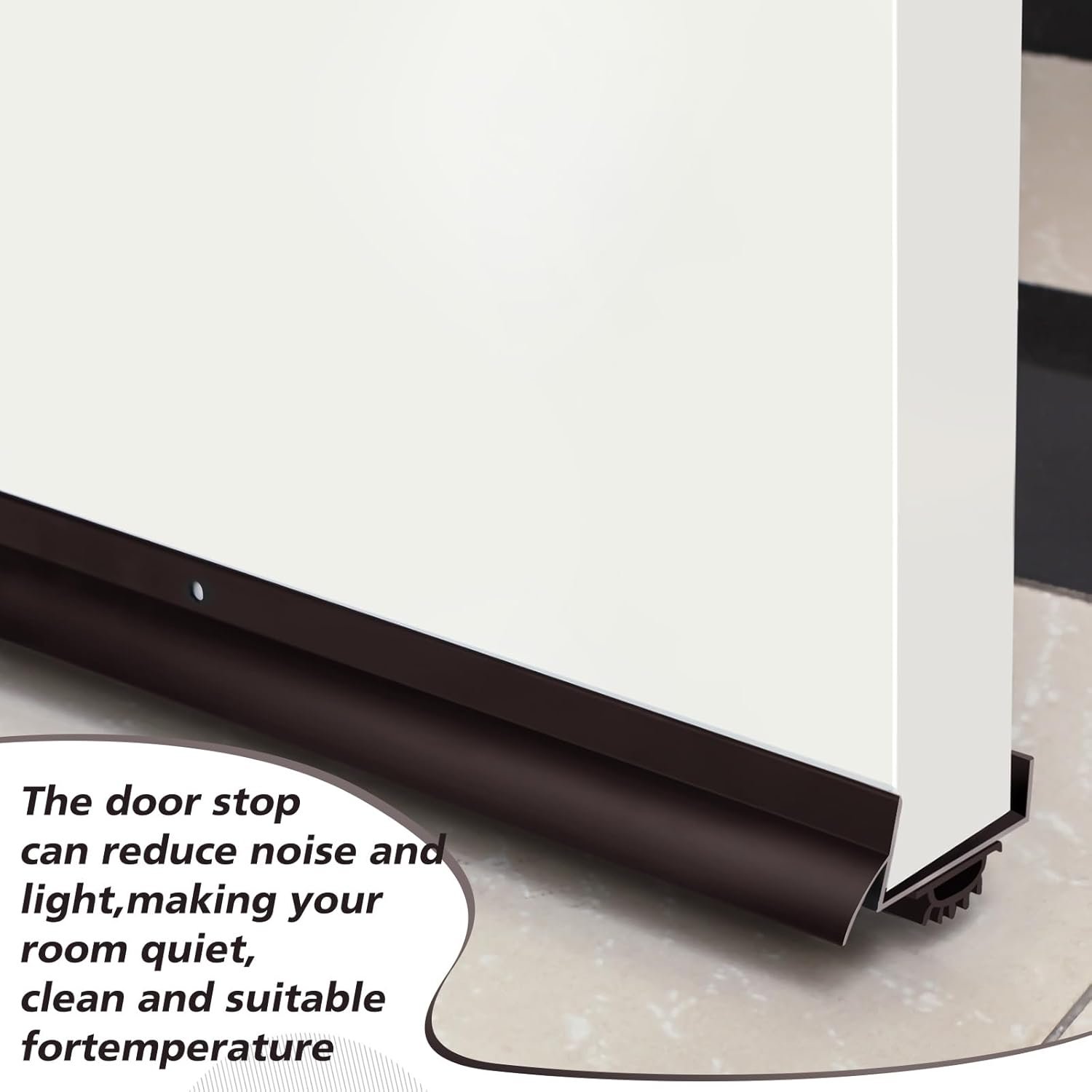 MorningRo 2 Pcs 1-3/4" x 36" U Shaped Aluminum Door Sweep for Bottom of Door with Drip Cap Screw-on Metal Weather Stripping Seal Draft Stopper Threshold for Exterior Front Doors (Brown) - Image 4