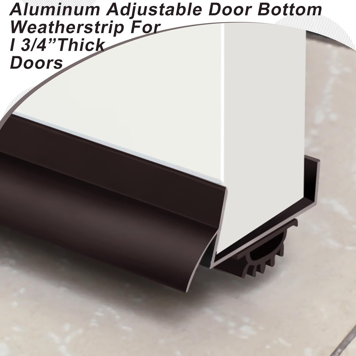 MorningRo 2 Pcs 1-3/4" x 36" U Shaped Aluminum Door Sweep for Bottom of Door with Drip Cap Screw-on Metal Weather Stripping Seal Draft Stopper Threshold for Exterior Front Doors (Brown) - Image 5