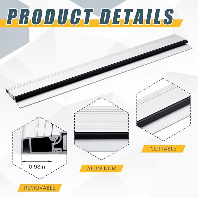 Blulu 36" Aluminum Exterior Door Threshold 5 5/8" Outdoor Swing Threshold Heavy Duty Adjustable Aluminum Door Sill Pan - Image 5