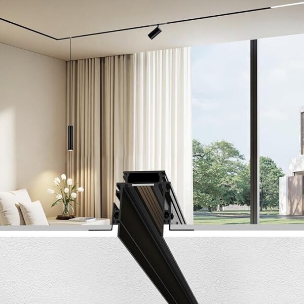 SCON Recessed Magnetic Track Lighting Rail Kit, 3.3FT Flush Mount Aluminum Track Rail System for 24V LED Magnetic Light Head