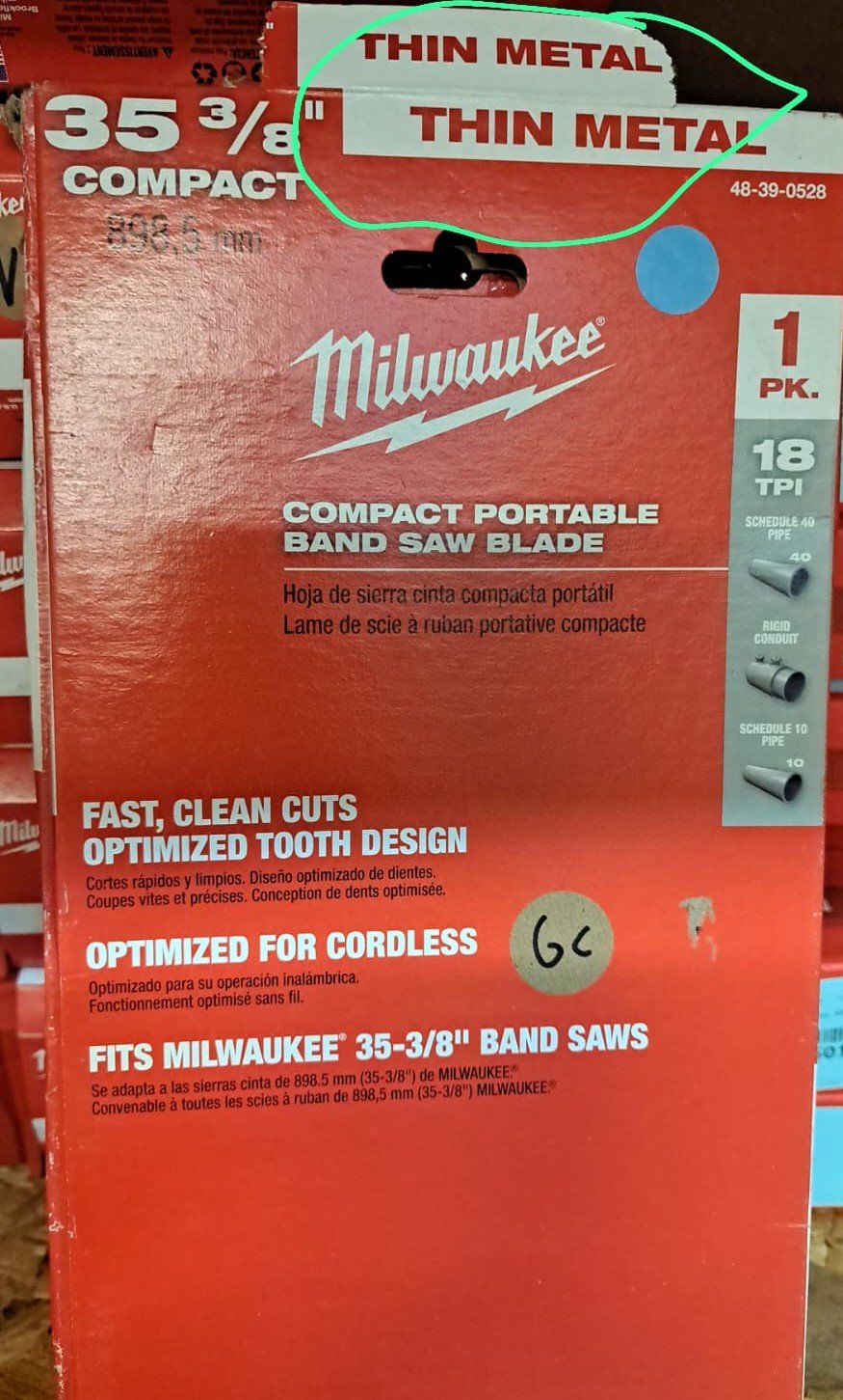 Milwaukee 35-38 in. 18 TPI Compact Bi-Metal Band Saw Blade For M18 FUELCorded Compact Bandsaw