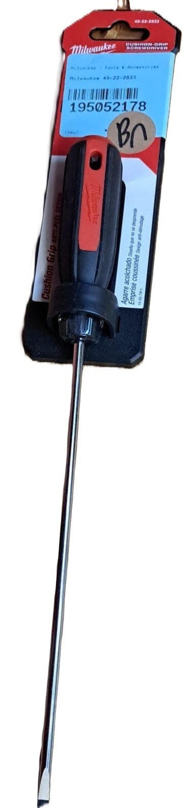 Milwaukee 48-22-2833 3/16" Cabinet Tip Slotted Screwdriver with an 8" shaft