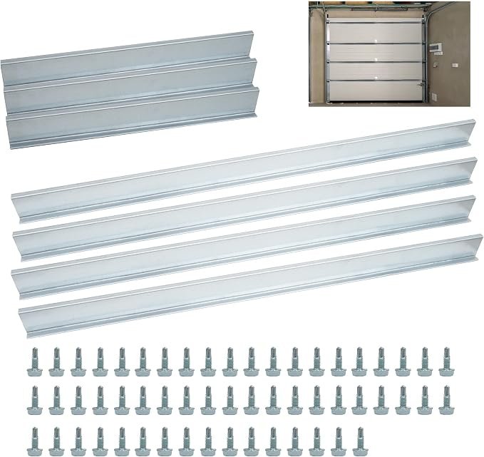 RDUIGT Heavy Duty Steel Garage Door Strut 16Ft Garage Door Reinforcement Bracket Garage Door Support Brace Repair Kit, Reinforcement Hurricane Strut Beams Prevents Bending and Sagging