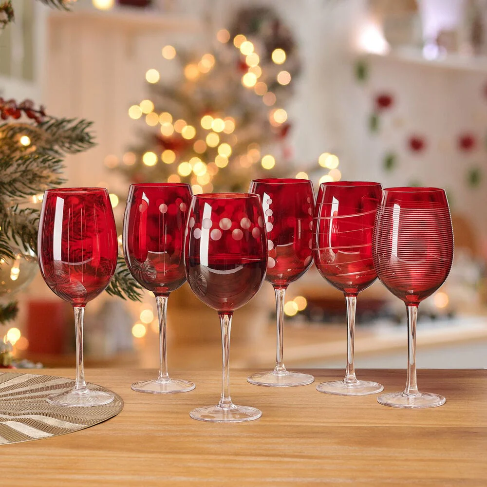 Mikasa Cheers Ruby Wine Glass Set of 6 - Image 2