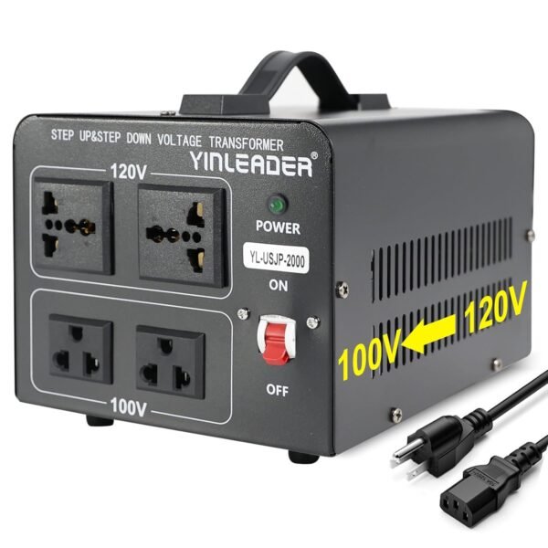 Yinleader 2000W Convert 120V to 100V or 100V to 120V Step Up/Down Voltage Transformer Perfect for Japanese High-Power Devices in US