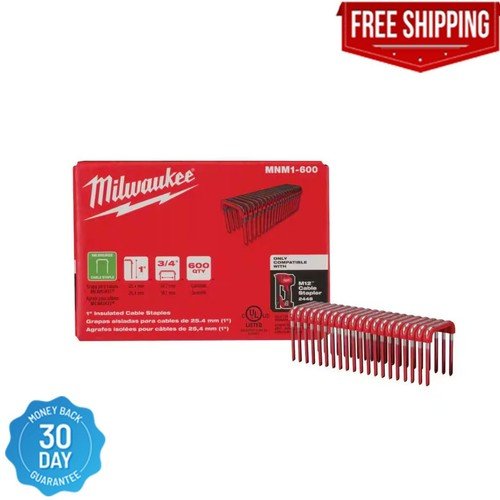 Milwaukee 1 In. Insulated Cable Staples 600 Pcs. For M12 Cable Stapler