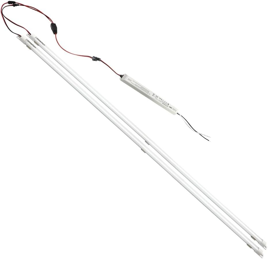 Magnetic Mount 4 Foot LED Tube, 24W, 3600LM Super Bright, 4000K Natural Light, Highbay Panel Troffer Light Retrofit Kit, T8 T10 T12 Fluorescent Replacement, Milky Cover, Easy to install