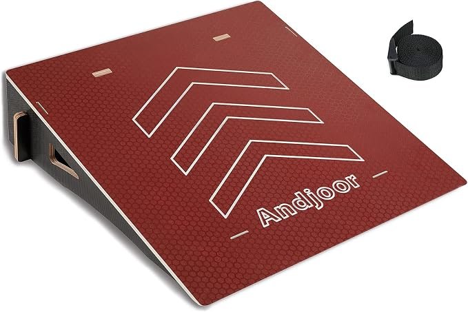 Andjoor Kids Jumping Ramp for Skateboard, Bike, Scooter, BMX, RC Car and Dirt Bike, 25.2 in, Red