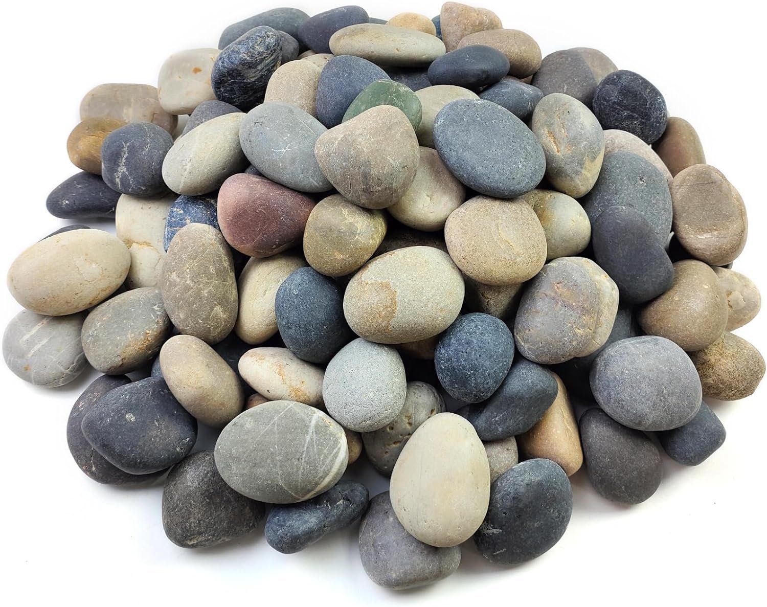 Pulovin 40 lbs River Rocks for Aquarium, 3-4 Inch Fish Tank Rocks, Natural Decorative Garden Rocks Outdoor Landscaping, Large Stone for Walkways, Yard, Vases, Crafts