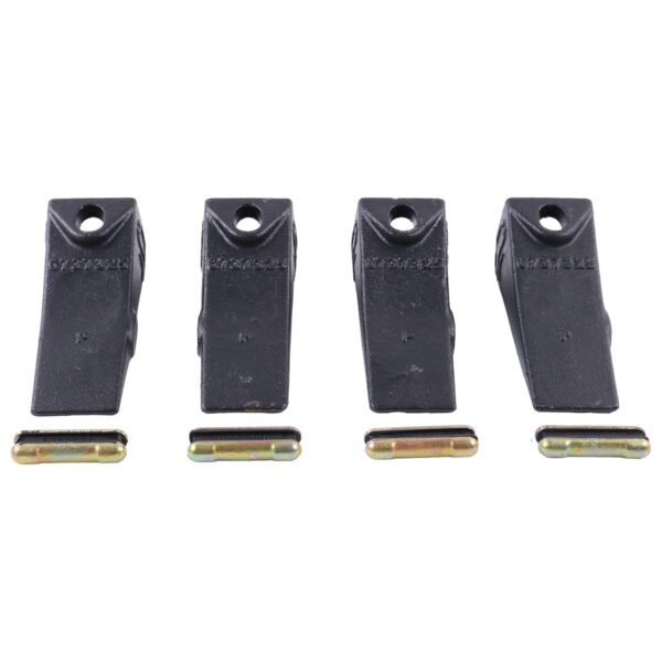KSQOON 4 Pack Bolt On Adapter,Standard Dirt Tooth,Flex Pin & Hardware Compatible with Bobcat Mini Excavators & Skid Steers 7107324 6737325 6737326