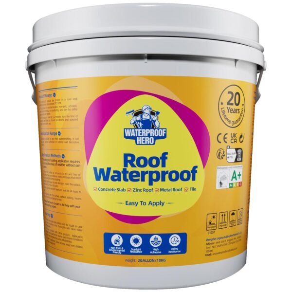 WATERPROOF HERO 1 Gallon Roof/Outdoor Waterproof Coating Sealant Water-Based Durable Waterproof Agent Multi-Surface Leak Repair (1 Gallon) (Grey)