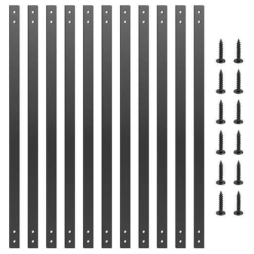 Akenow Deck Balusters 32.25Inch-51 Pack Metal Deck Spindles,Flat Straight Baluster with Screws,Heavy Duty Cast Iron Deck Railing, for Outdoor Stair Deck Porch