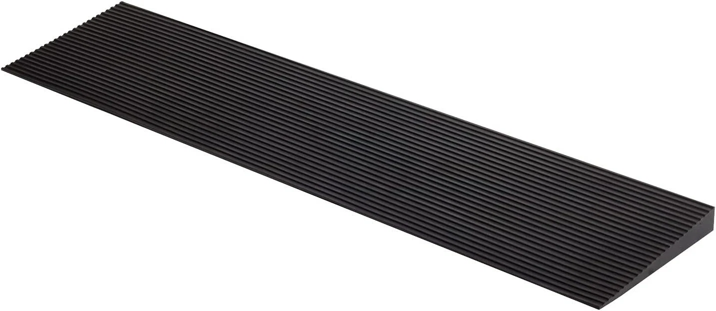 CINNYE 1.6'' Rise Solid Rubber Wheelchair Ramp,Threshold Ramp Used for Thresholds,Doorways and Bathroom(High:1.6 Inch(Pack of 1)) Black
