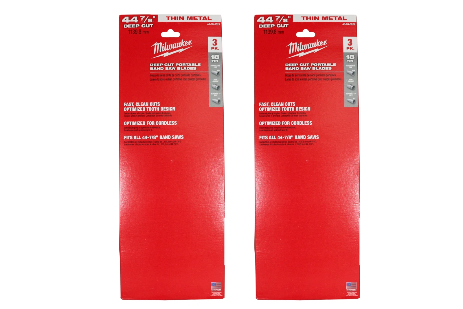 Milwaukee 44-78 in. 18 TPI Deep Cut Portable Bi-Metal Band Saw Blade (3-Pack) For M18 FUELCorded