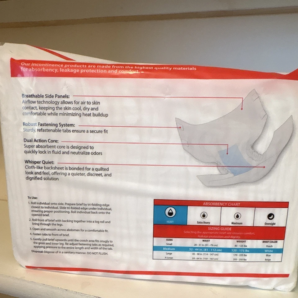 Cardinal Health™ Quilted Adult Briefs, Wings™ Super with BreatheEasy™ Technology, Maximum Absorbency, Bariatric, Case of 32 - Image 2
