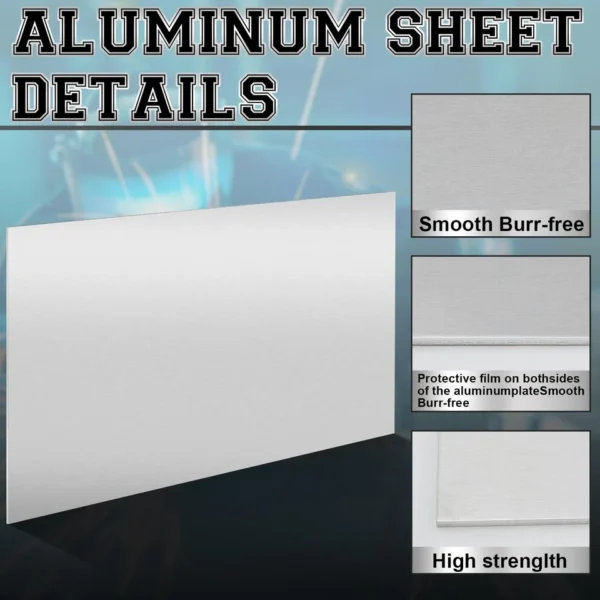 MorningRo 1 Pack 5052 Aluminum Sheet Metal 12 x 24 Aluminum Plate 18 (0.125'') Inch Thickness Rectangle Metal Panels for Industry Crafting Handcraft DIY Projects