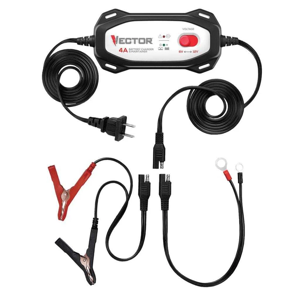 VECTOR VECBC4 4 AMP 6V-12V BATTERY CHARGER & MAINTAINER - Image 3