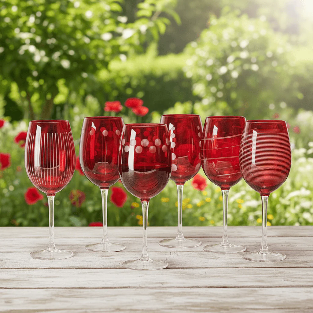 Mikasa Cheers Ruby Wine Glass Set of 6 - Image 4