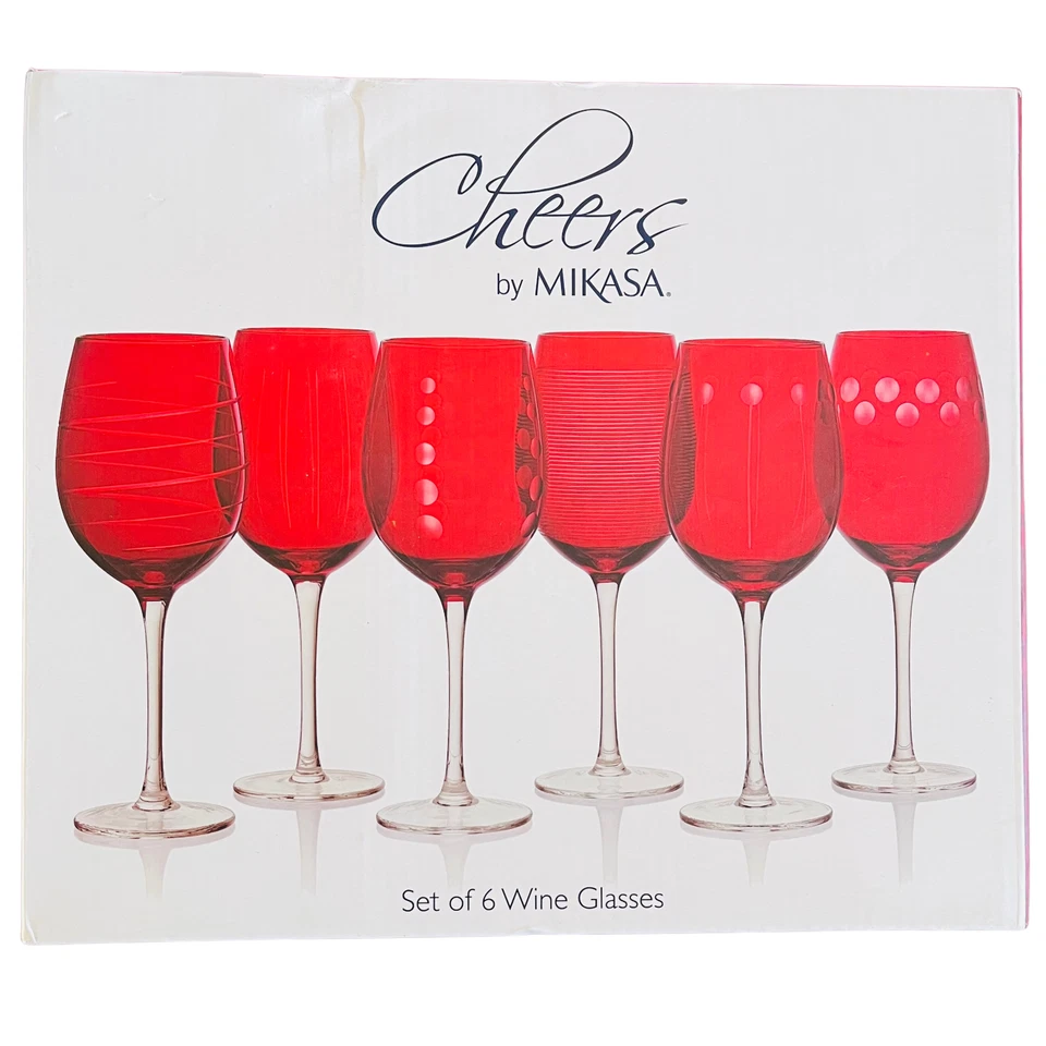 Mikasa Cheers Ruby Wine Glass Set of 6