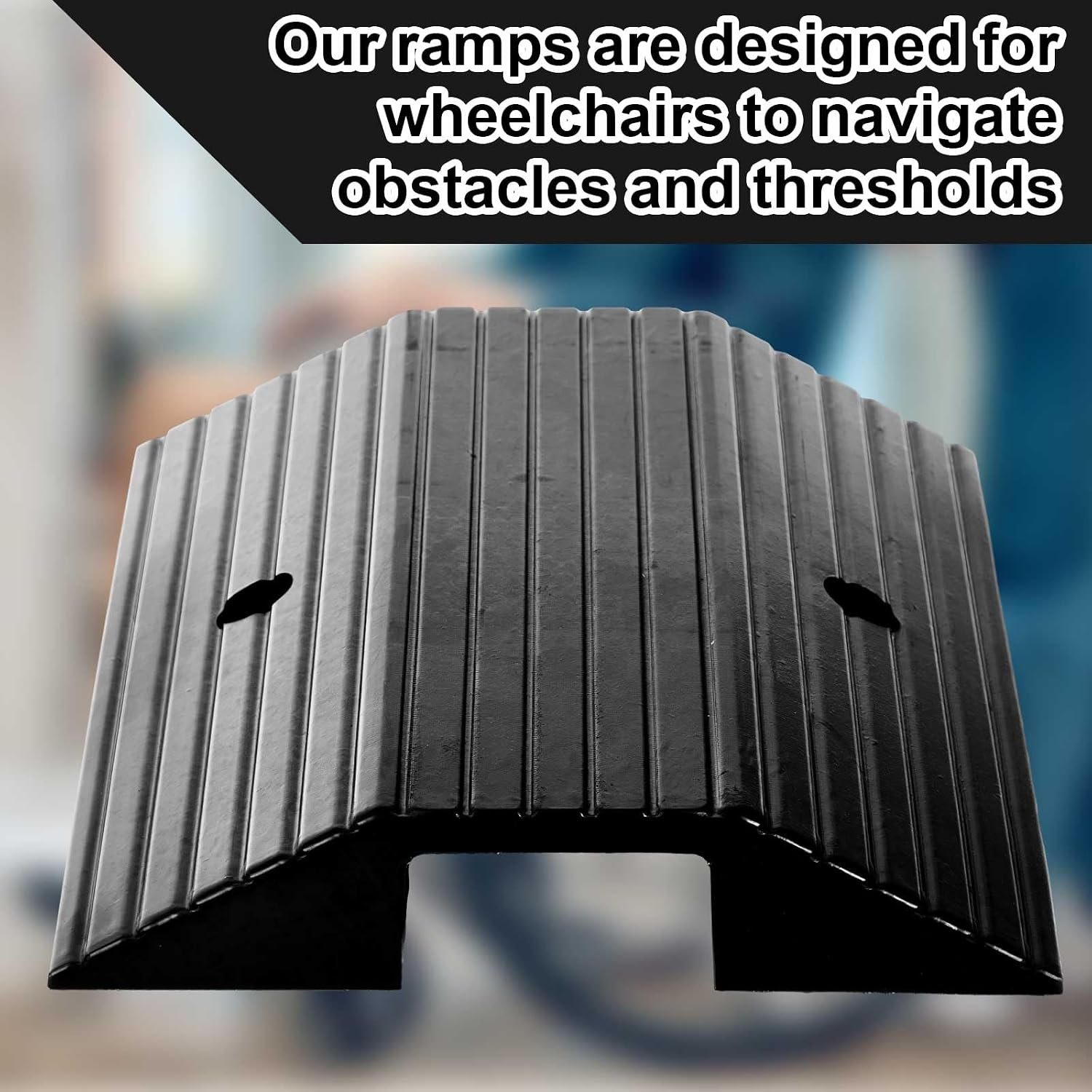 Rubber Ramps for Door Threshold 19.7 x 15.3 x 3 Inches Wheelchair Ramp Non Slip for Home Doorways, Suitable for Thresholds Under 2.4 Inches in Height for Get in and Out of Houses, 600 Lbs Capacity - Image 6