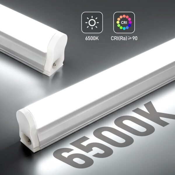 Pak 3FT LED Shop Lights, T5 SE LED Integrated Fixture, 6500K, 16W Linkable Shop Light, Energy Efficient Ceiling and Under Cabinet Lighting for Garage, Workshop, Basement, FCC Certified, 4 Pack
