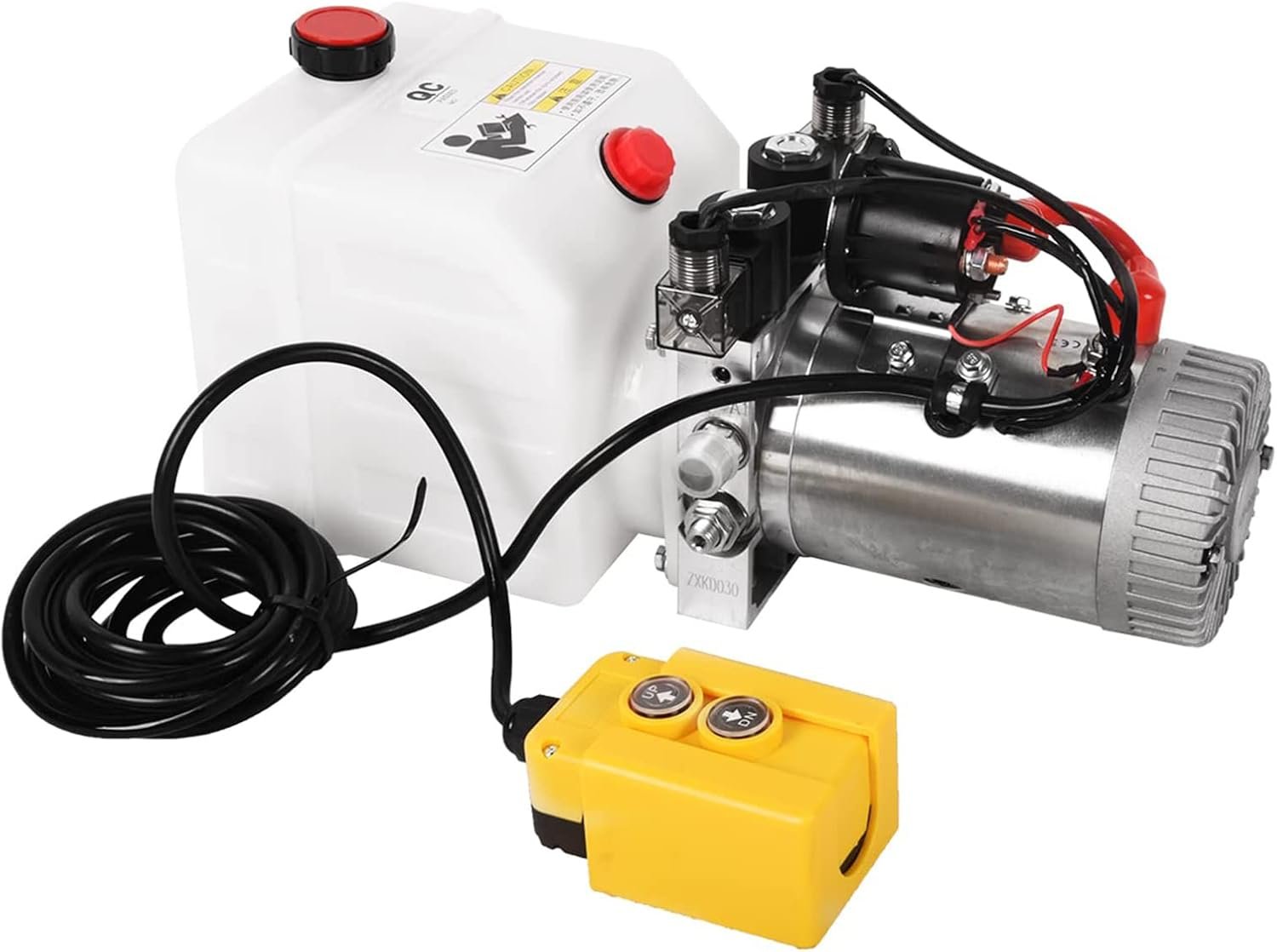 DC HOUSE Hydraulic Power Unit 15 Quart Double Acting Hydraulic Pump DC 12V Power Unit Metal Reservoir for Dump Trailer Car Lifting