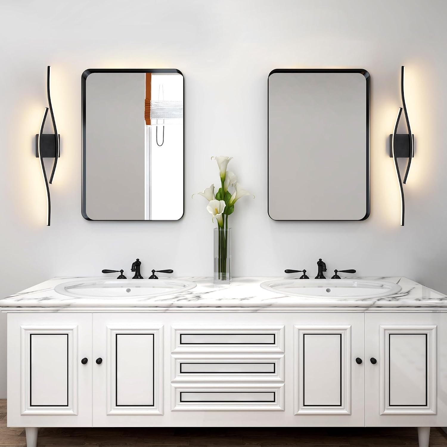 Joossnwell Bathroom Vanity Light Modern Bathroom Lighting Fixture Over Mirror 31.5 Inch Black Vanity Light Bar Dimmable 5CCT Vanity Lights Led Bath Wall Lamp - Image 4