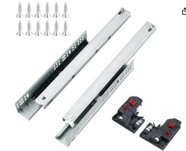 6 Pair 18 Inch (450mm) Soft Close Undermount Drawer Slides,100LB Load Capacity Full Extension Concealed Bottom Mount Drawer Glides Rails with 3D Locking Device