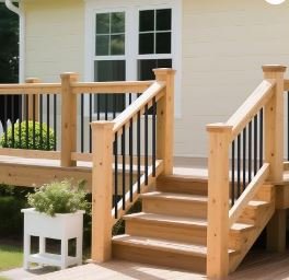 Sidasu 60 Pack 36 Inch Black Metal Deck Balusters, Rectangular Stair Spindles for Deck Railing System, Side Mount Railing Baluster Kit with End Caps and Screws for Porch Fence Stairs