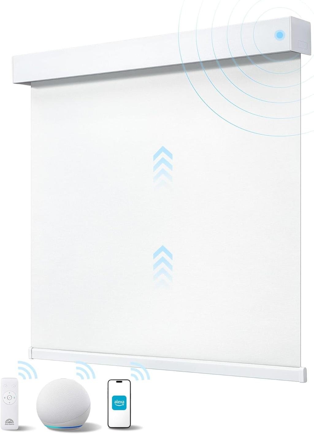MANSNIX Smart Motorized Blinds with Remote, Cordless No-Drill