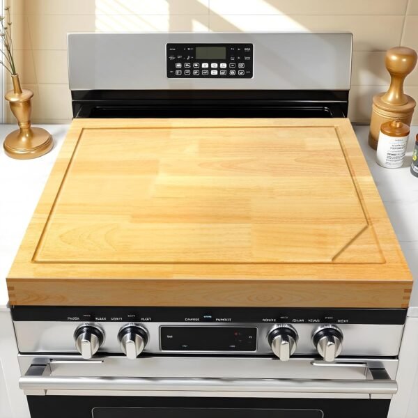 4 In 1 Noodle Board Stove Cover Lightweight Cutting Board Wood Stove Top Covers for Electric Stove, Glass Gas Stove Cover for Gas Burners - 30 x 22