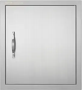 VEVOR BBQ Access Door - 18W x 20H Inch Stainless Steel Vertical Door for Grilling Station
