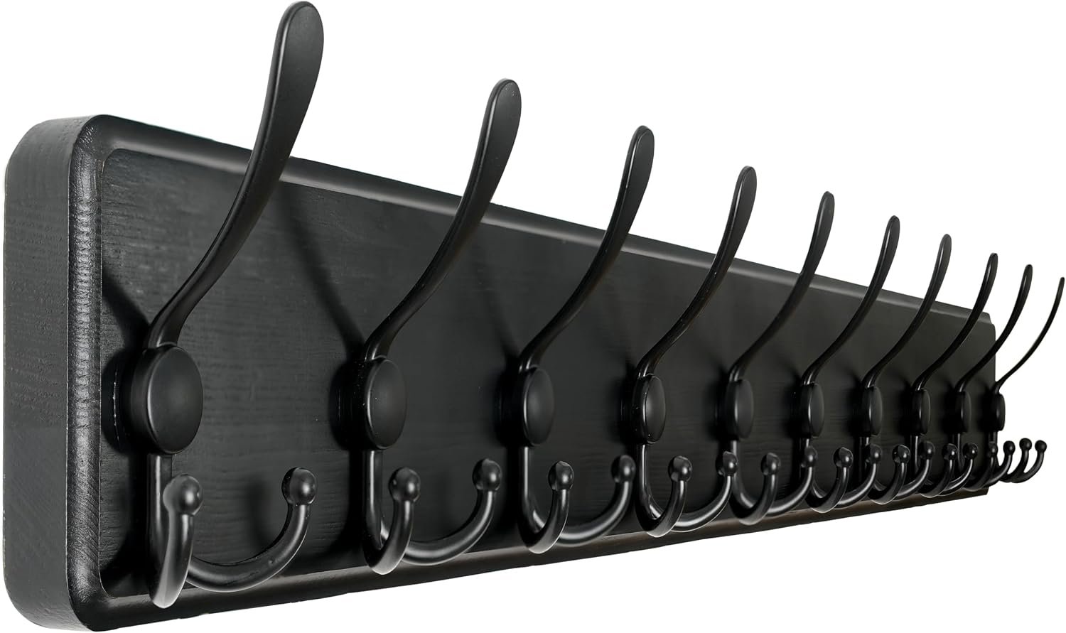 WEBI Coat Rack Wall Mount,38 9/16" Long,10 Hooks,Coat Hooks Wall Mounted Large Coat Hanger Wall Hooks for Hanging Coats,Clothes,Jacket,Hats,Entryway,Black