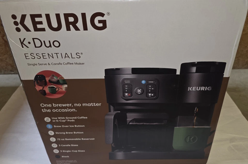 Keurig K-Duo Essentials, Hot & Iced Single-Serve K-Cup Pod Coffee Maker & Carafe, Black